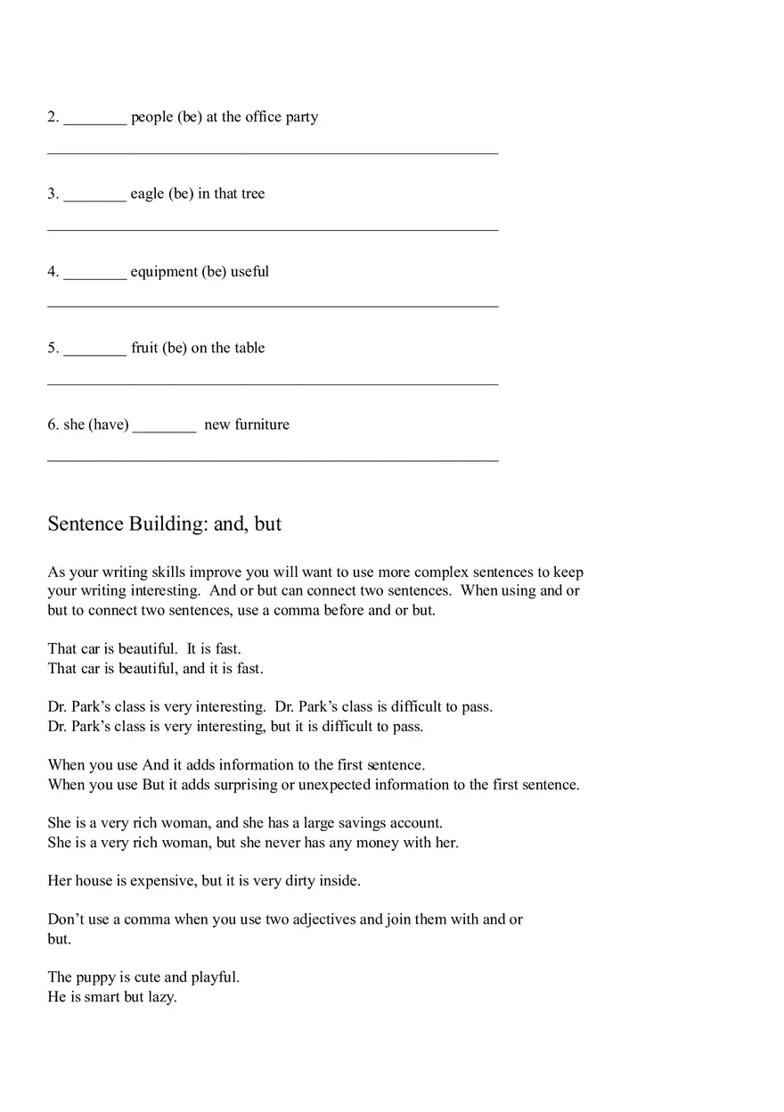 Sentence Building Pretest Ch3 - Page 8