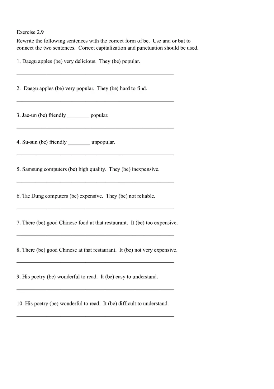 Sentence Building Pretest Ch3 - Page 9
