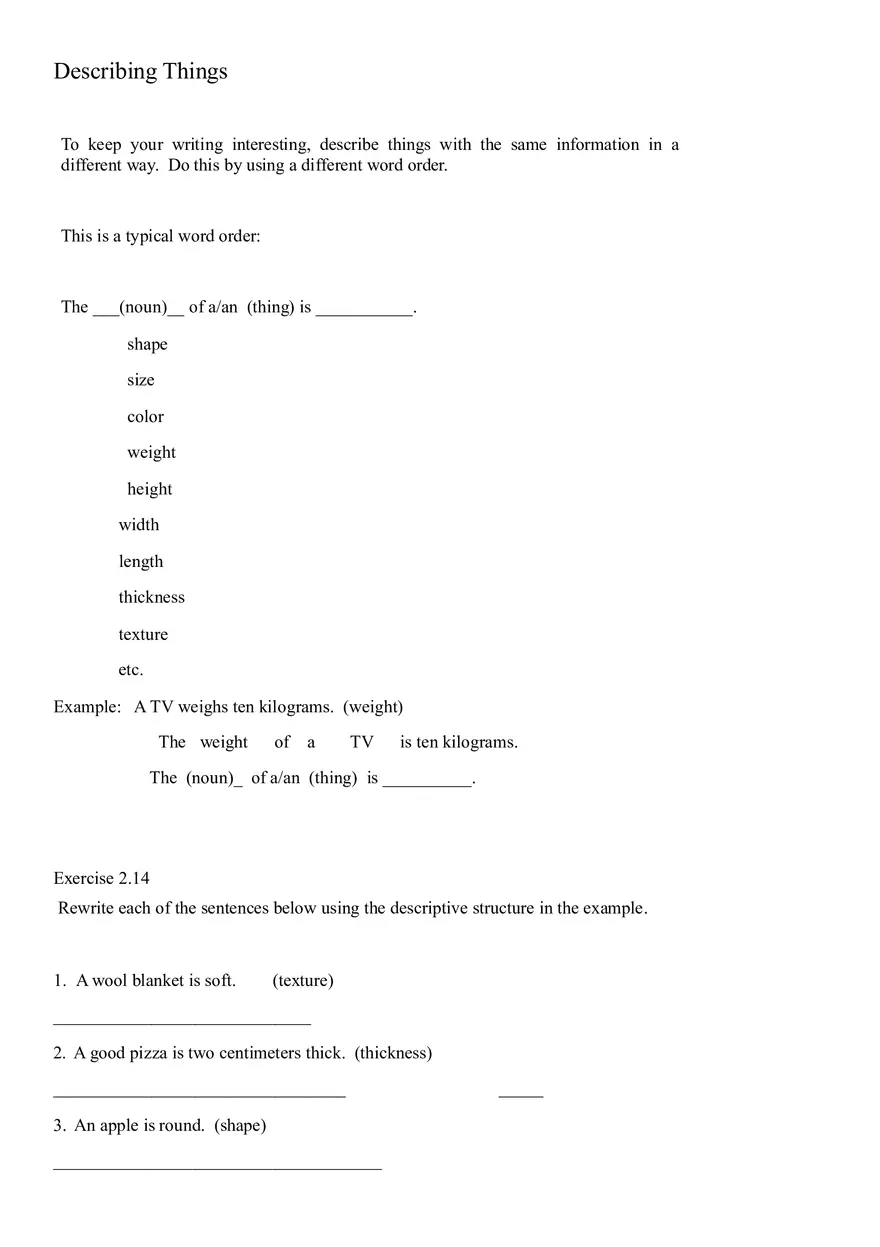 Sentence Building Pretest Ch3 - Page 3