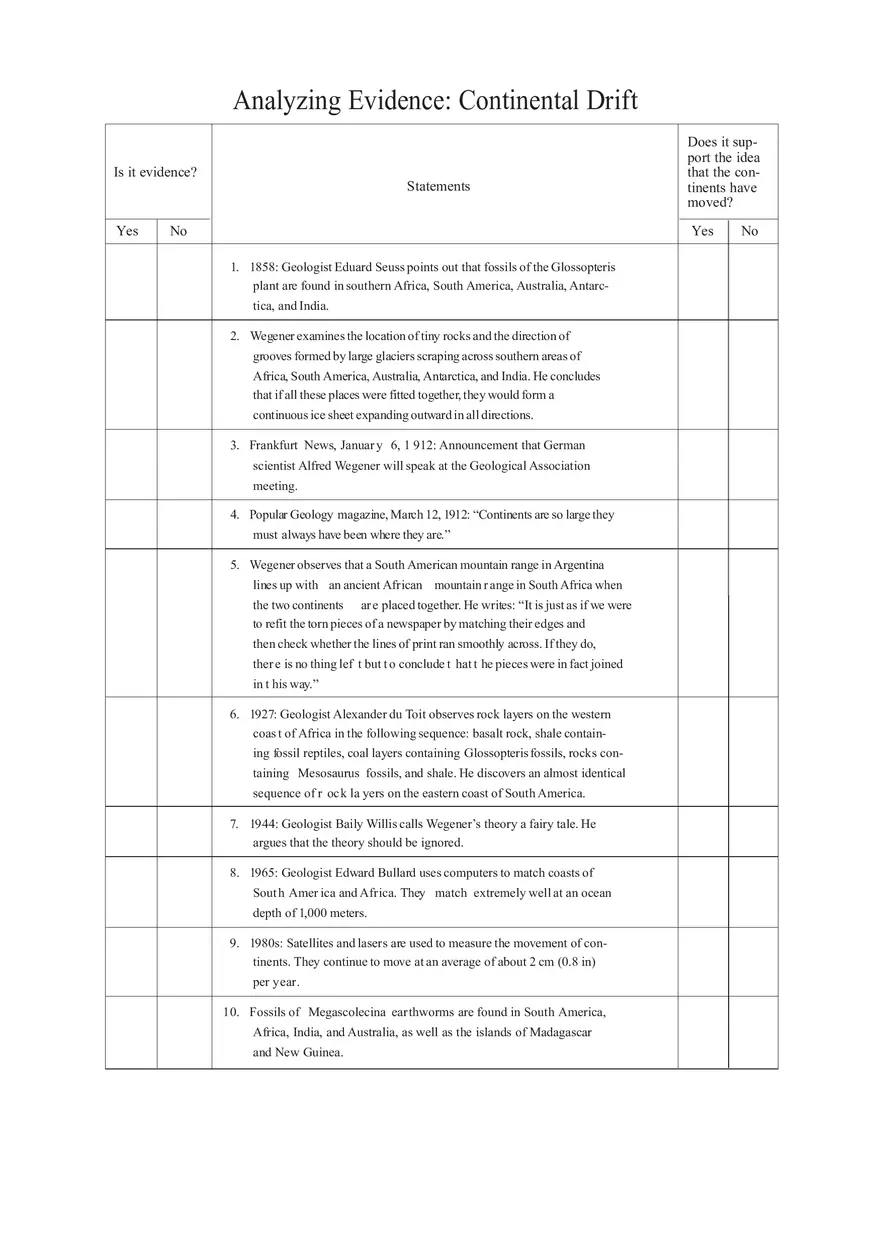 Continental Drift Activity Packet - Page 3