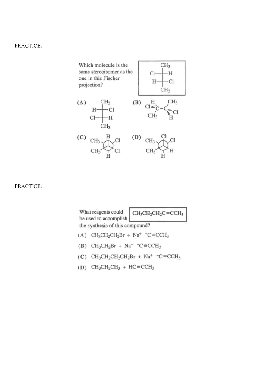 Organic Chemistry Test Part 2 - Page 1