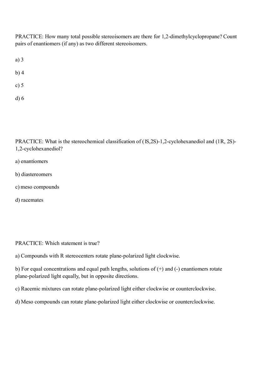 Organic Chemistry Test Part 1 - Page 7