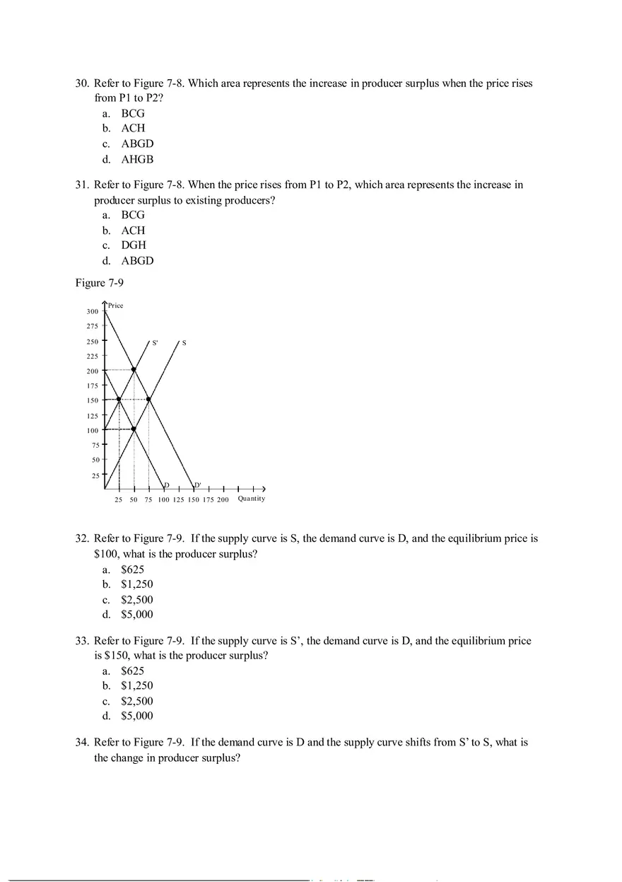 Practice Questions (Consumers, Producers, and the Efficiency of Markets) Test - Page 8