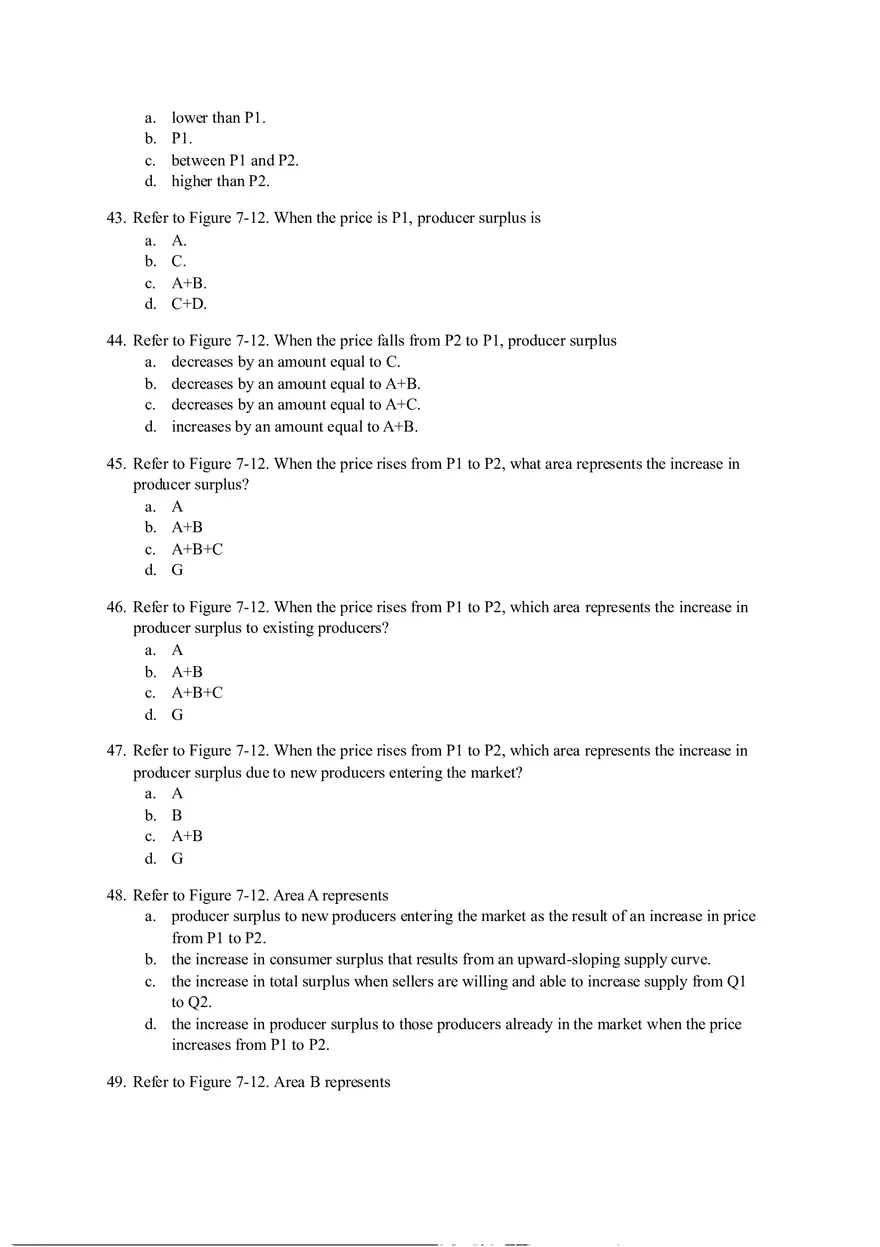 Practice Questions (Consumers, Producers, and the Efficiency of Markets) Test - Page 11