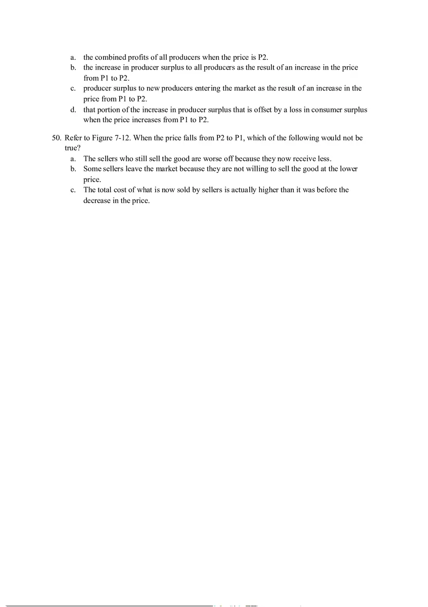 Practice Questions (Consumers, Producers, and the Efficiency of Markets) Test - Page 3