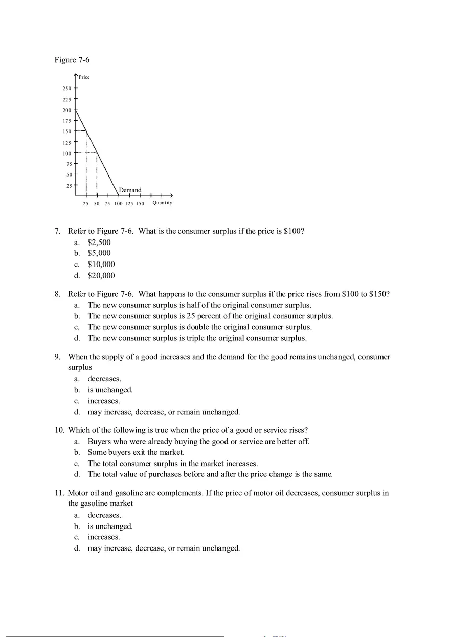Practice Questions (Consumers, Producers, and the Efficiency of Markets) Test - Page 4