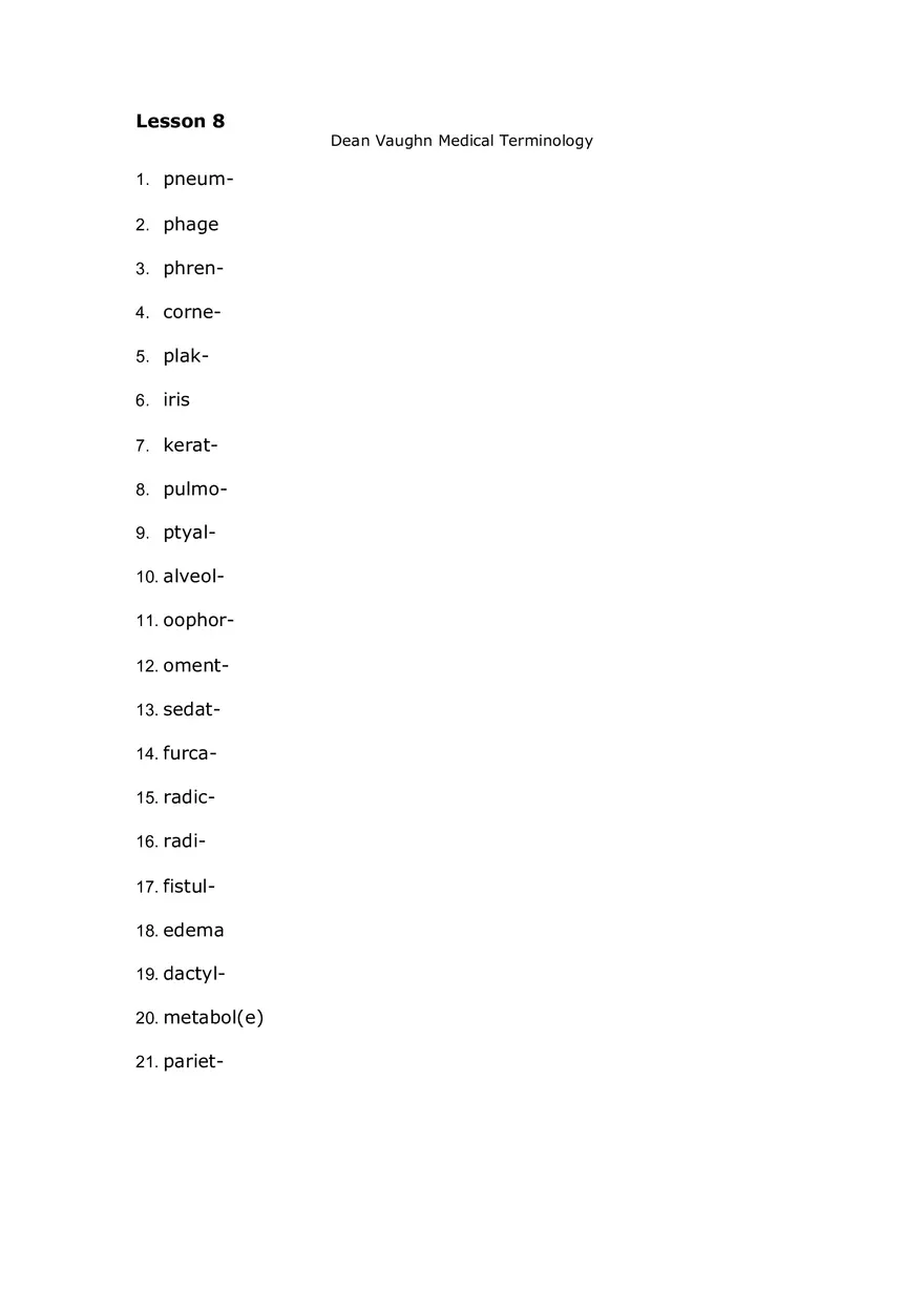 Lesson 8 Medical Terminolog - Page 1
