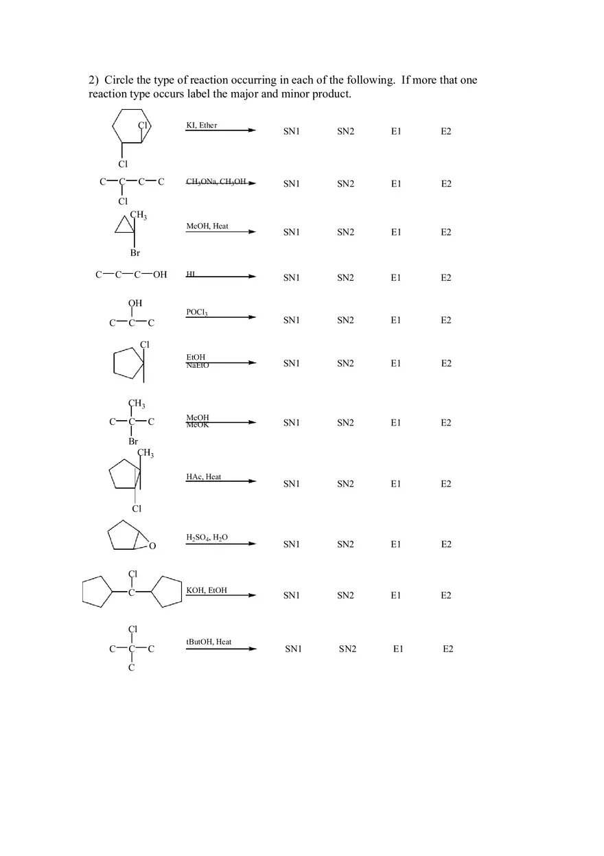Reactions Markovnikov Practice Problems and Keys Part 2 - Page 11
