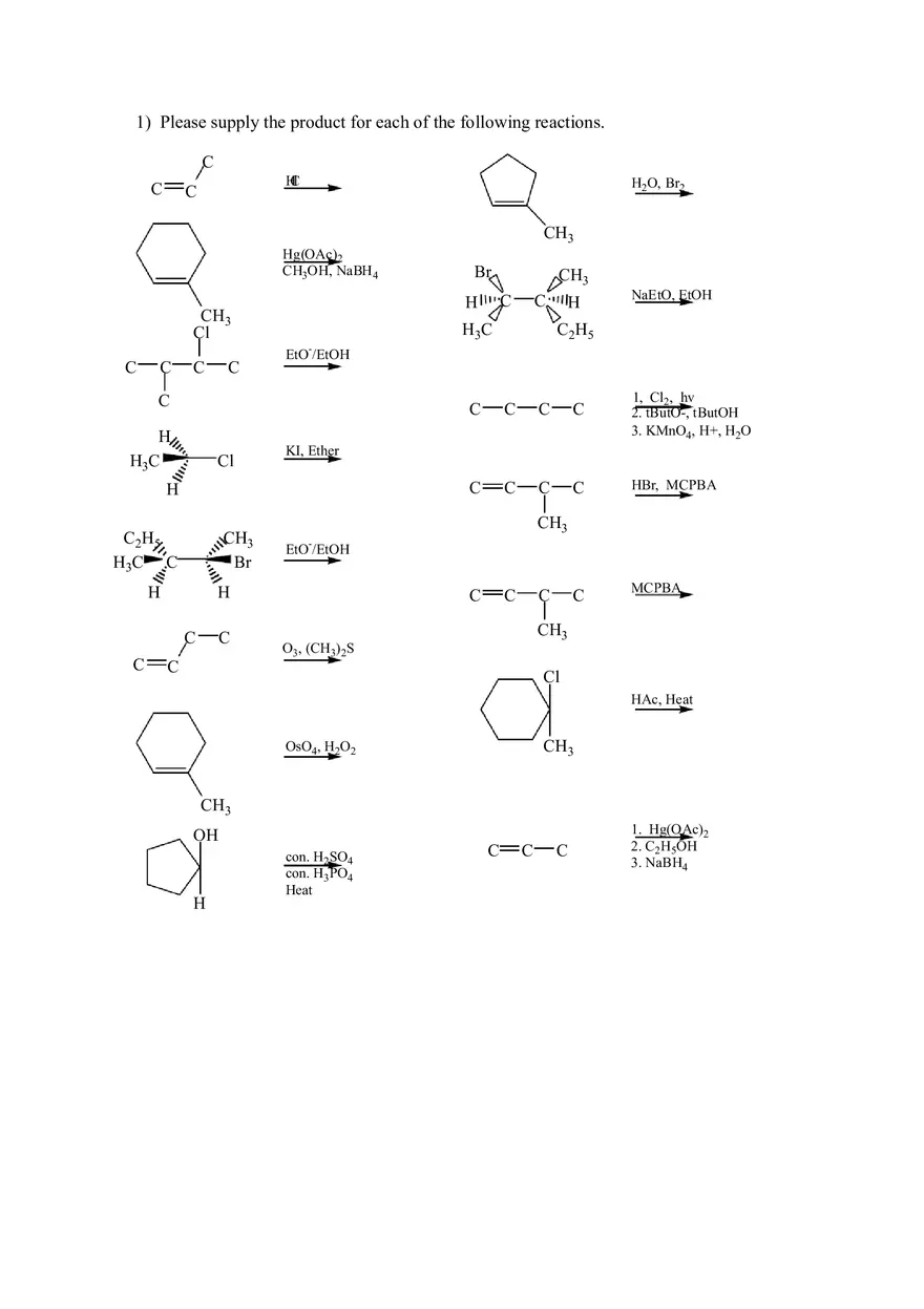 Reactions Markovnikov Practice Problems and Keys Part 2 - Page 2