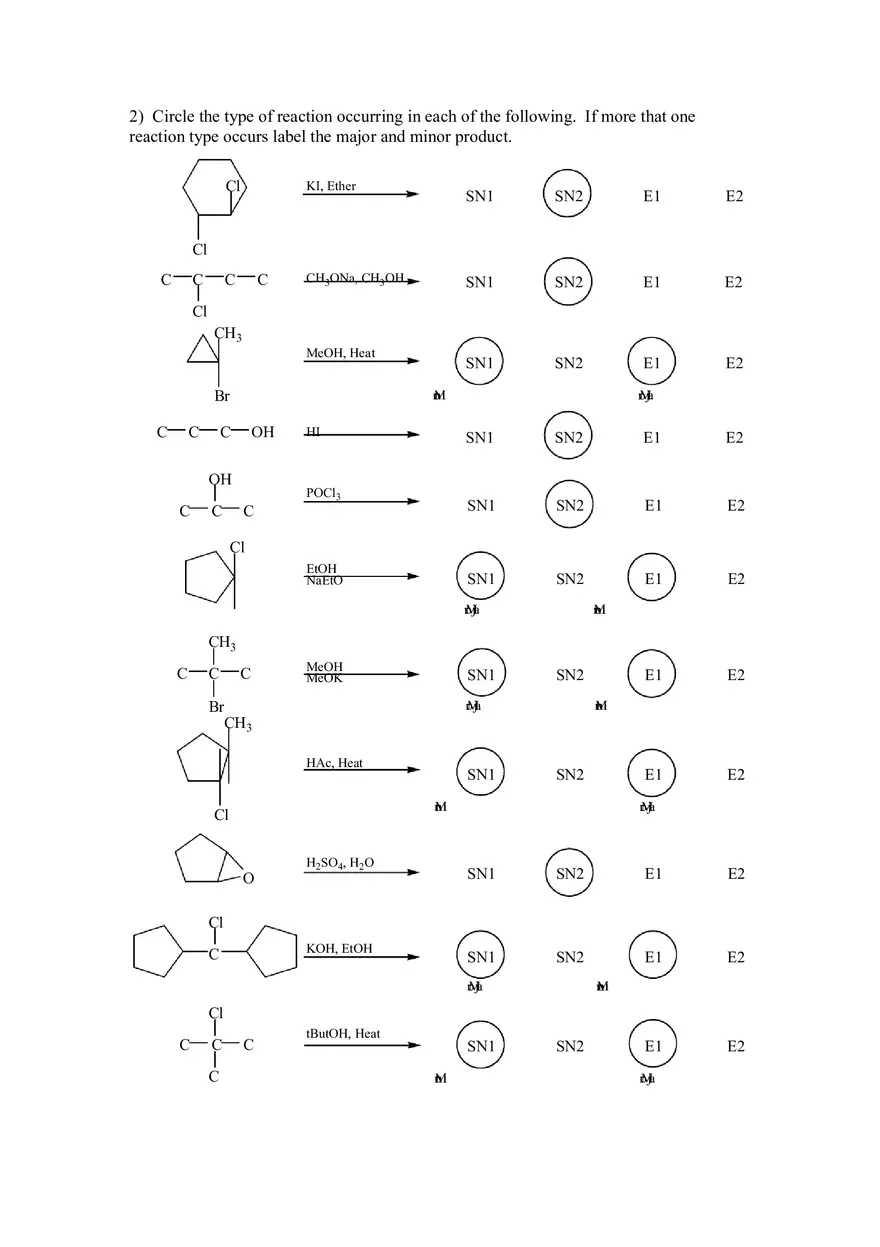 Reactions Markovnikov Practice Problems and Keys Part 2 - Page 3