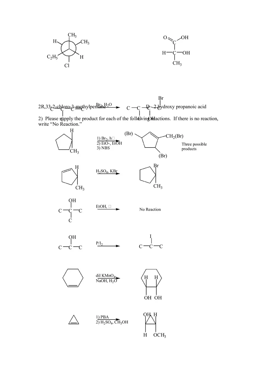 Reactions Markovnikov Practice Problems and Keys Part 3 - Page 11