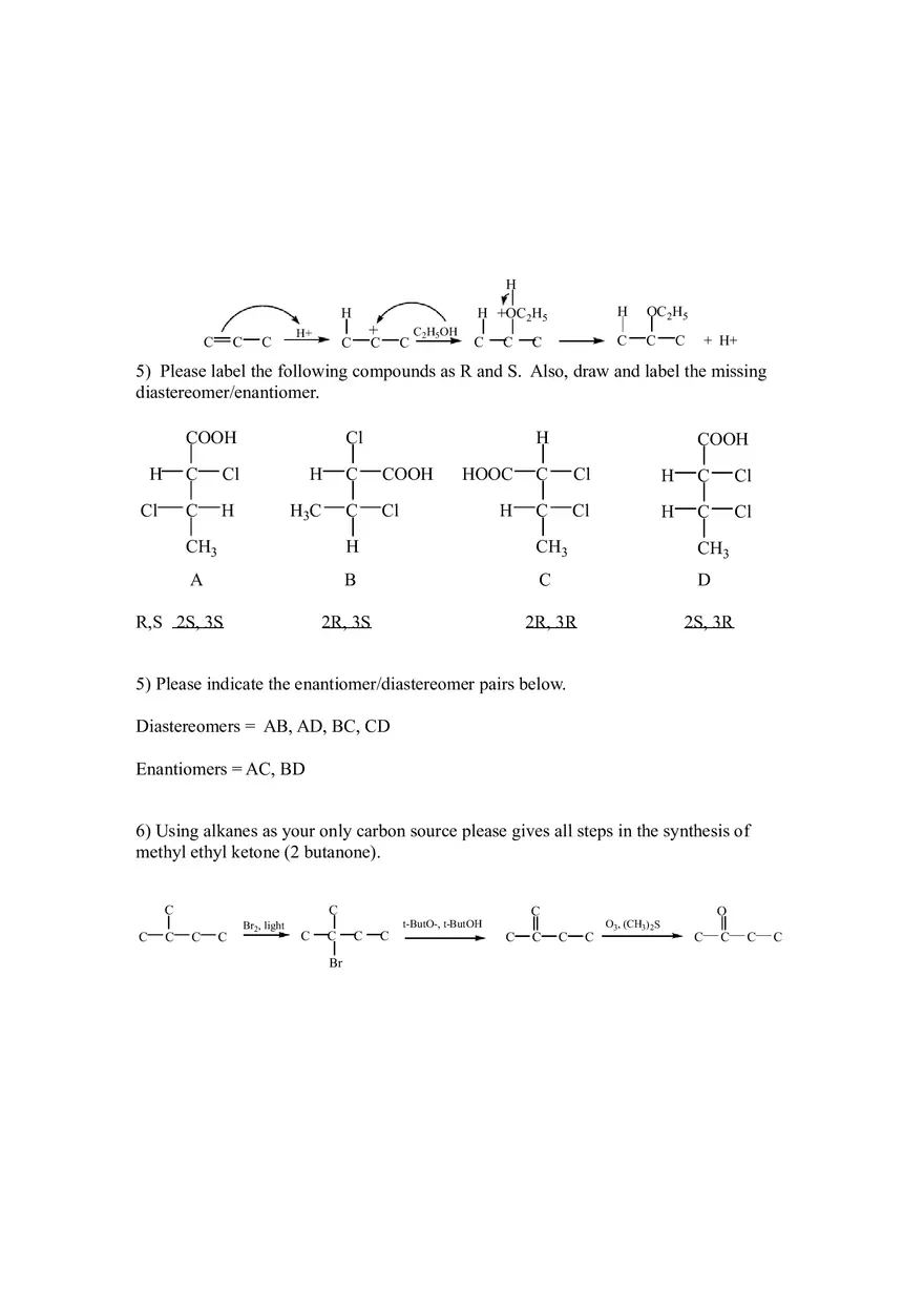 Reactions Markovnikov Practice Problems and Keys Part 3 - Page 13