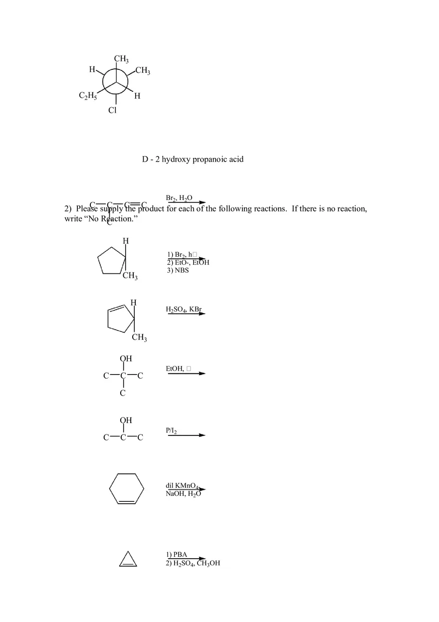 Reactions Markovnikov Practice Problems and Keys Part 3 - Page 2