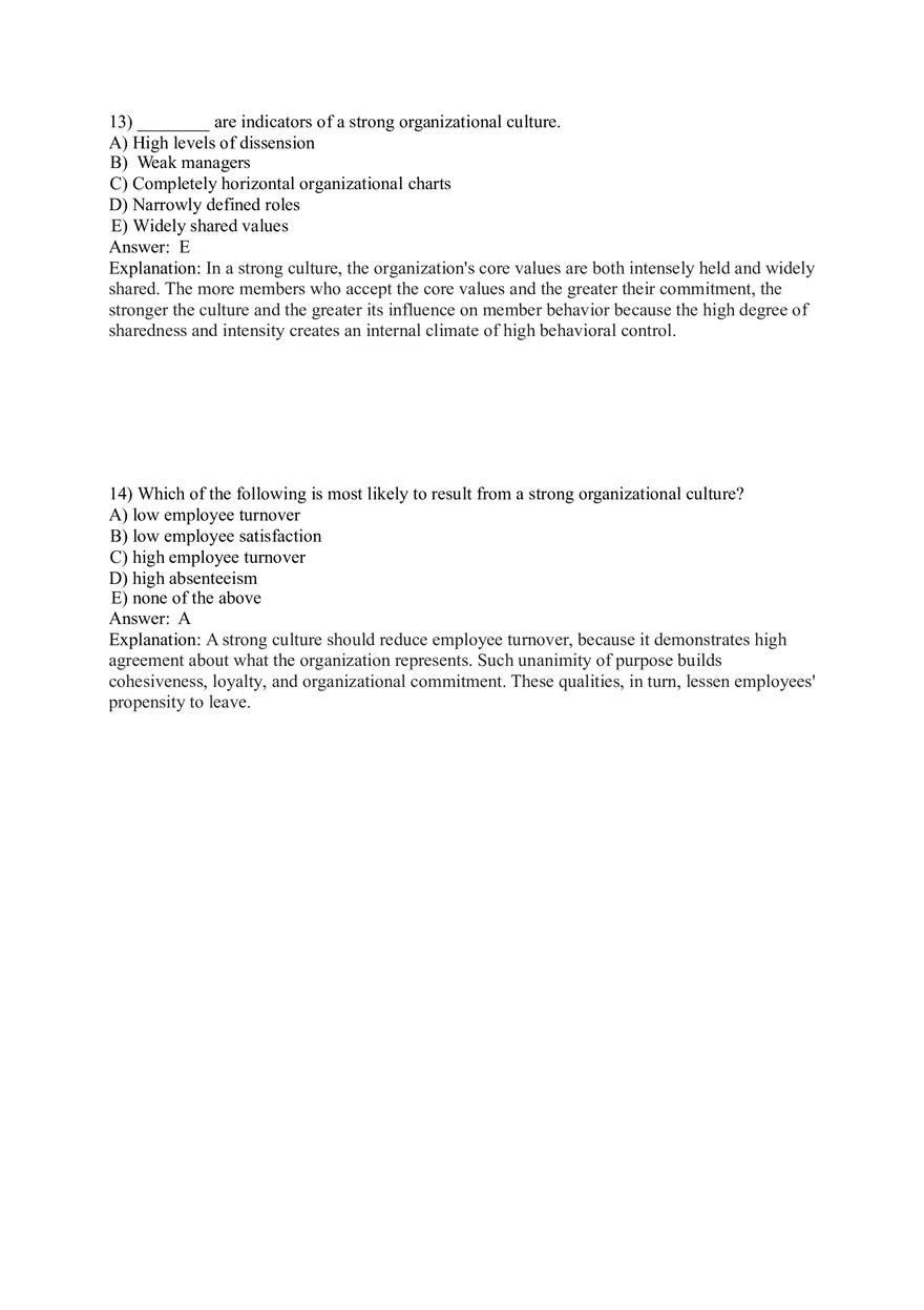 Organizational Behavior (Organizational Culture) Answer Key Part 1 - Page 7