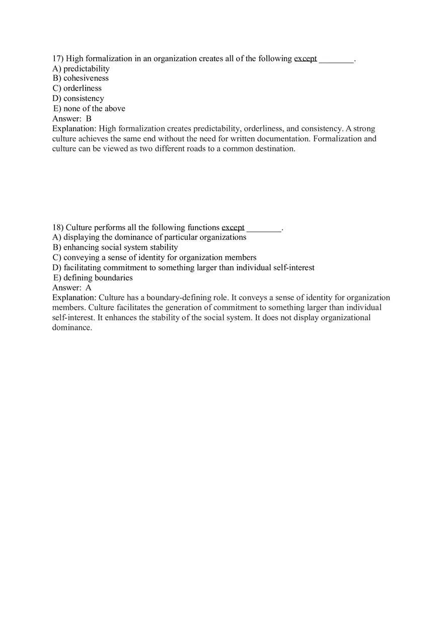 Organizational Behavior (Organizational Culture) Answer Key Part 1 - Page 9