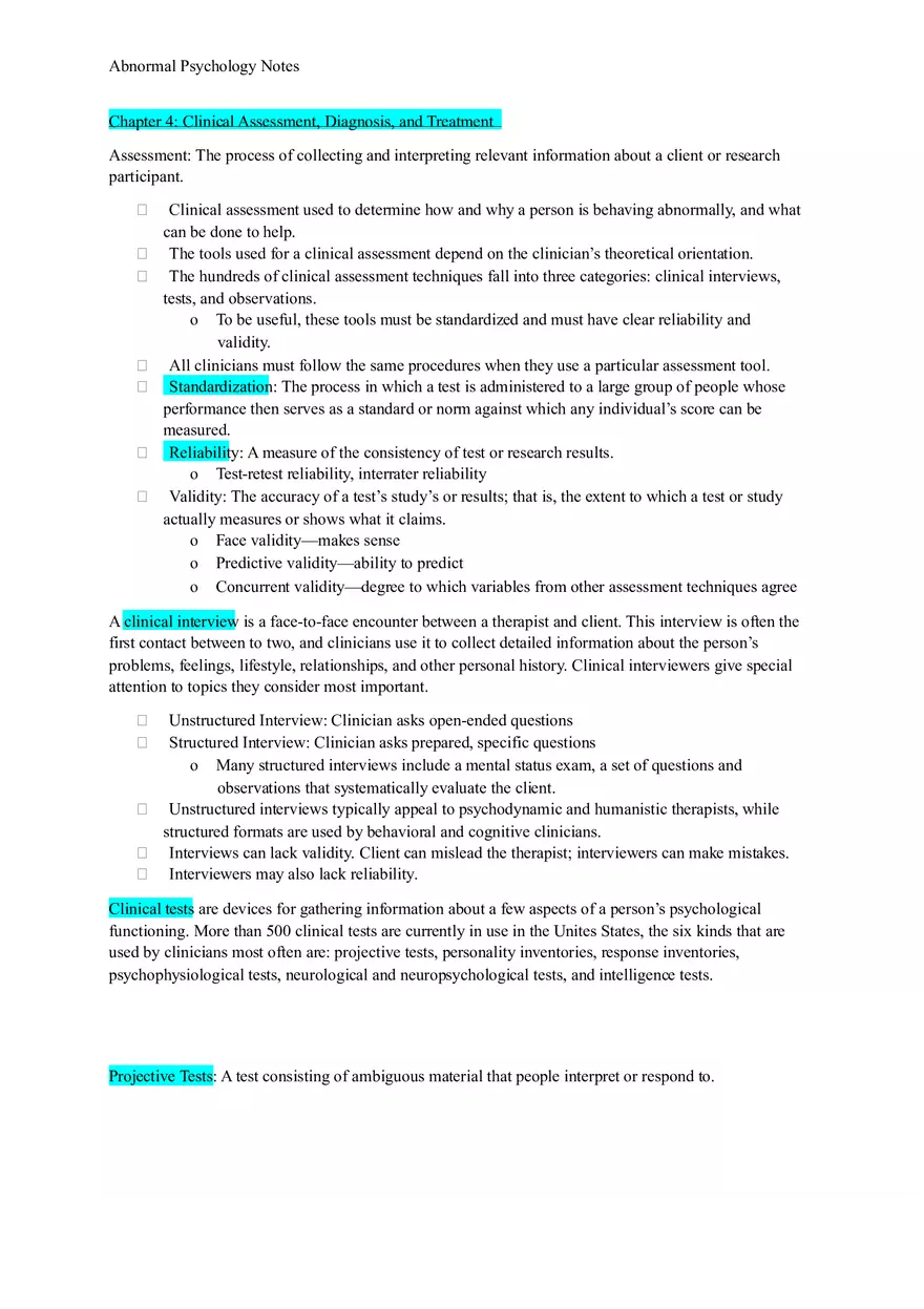 Summary Fundamentals of Abnormal Psychology - Page 7