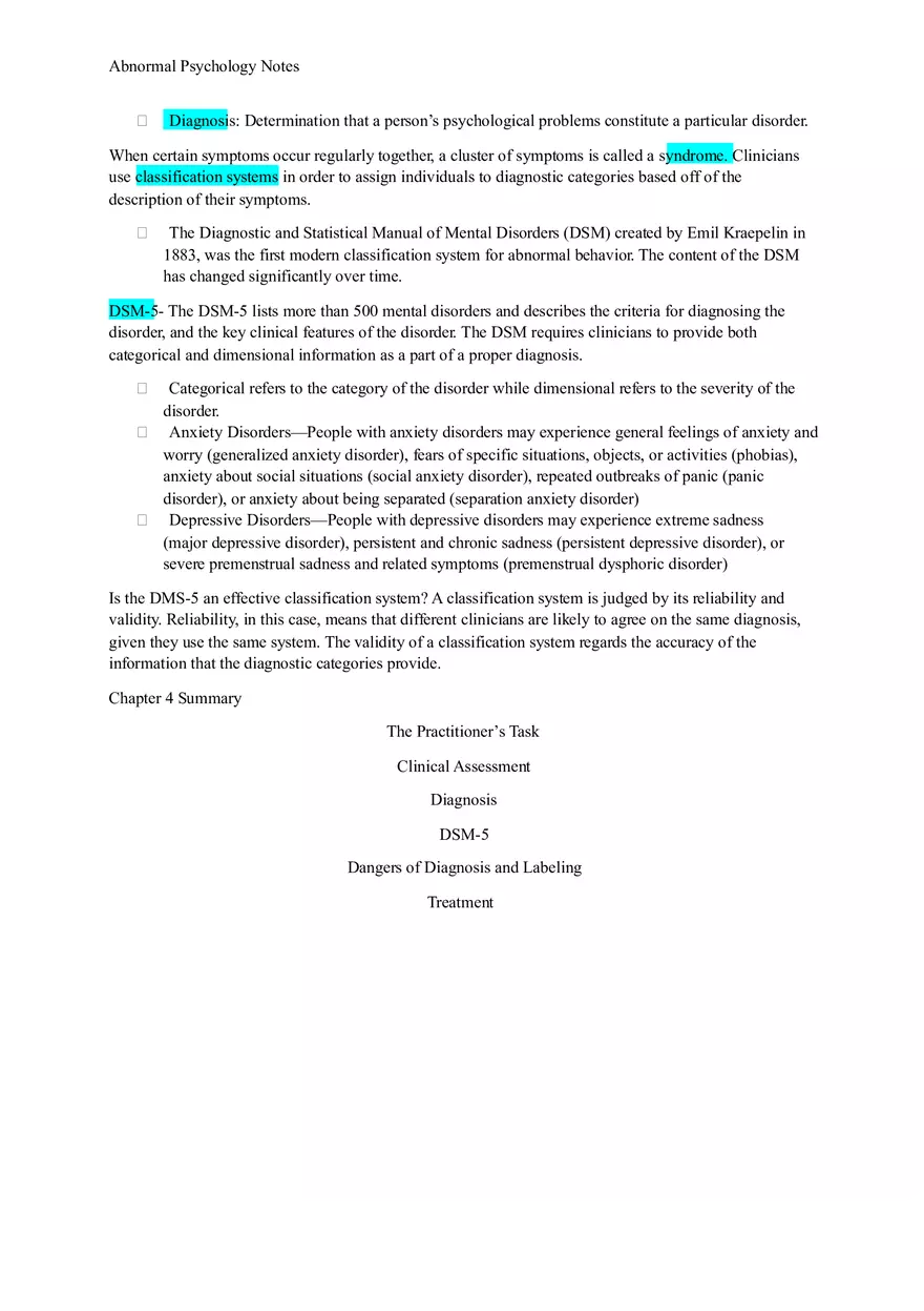 Summary Fundamentals of Abnormal Psychology - Page 9