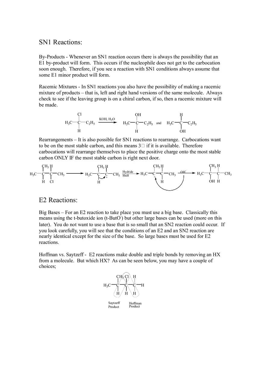 Reactions Markovnikov Practice Problems and Keys Part 1 - Page 1