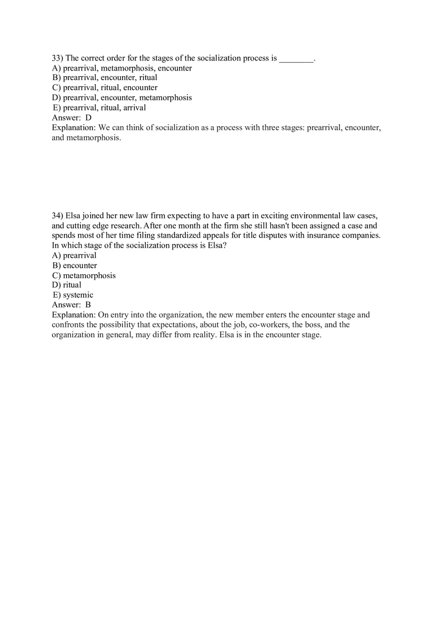 Organizational Behavior (Organizational Culture) Answer Key Part 2 - Page 7