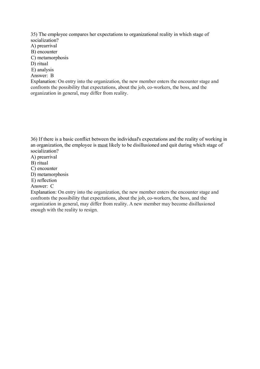 Organizational Behavior (Organizational Culture) Answer Key Part 2 - Page 8