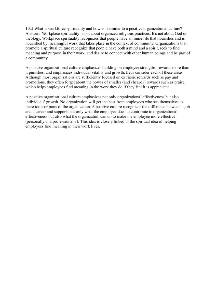 Organizational Behavior (Organizational Culture) Answer Key Part 6 - Page 1