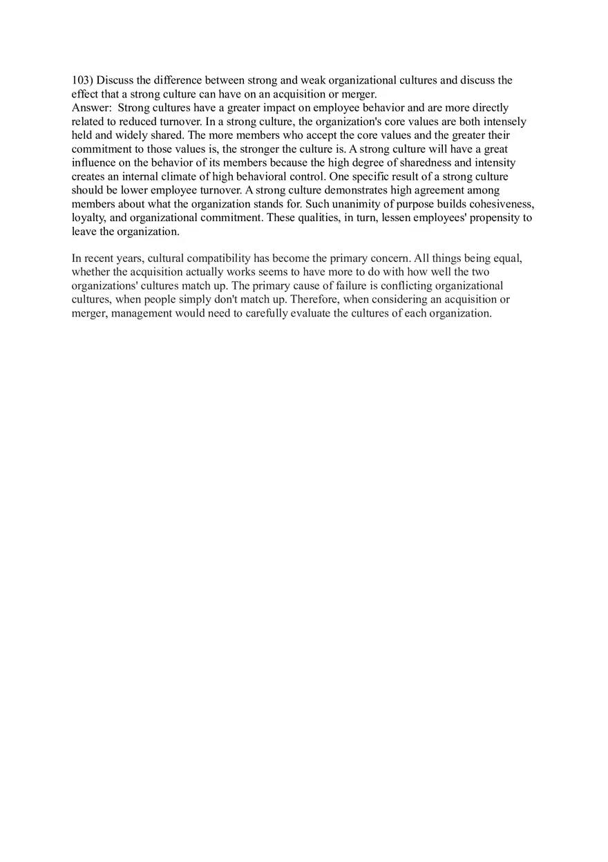 Organizational Behavior (Organizational Culture) Answer Key Part 6 - Page 2