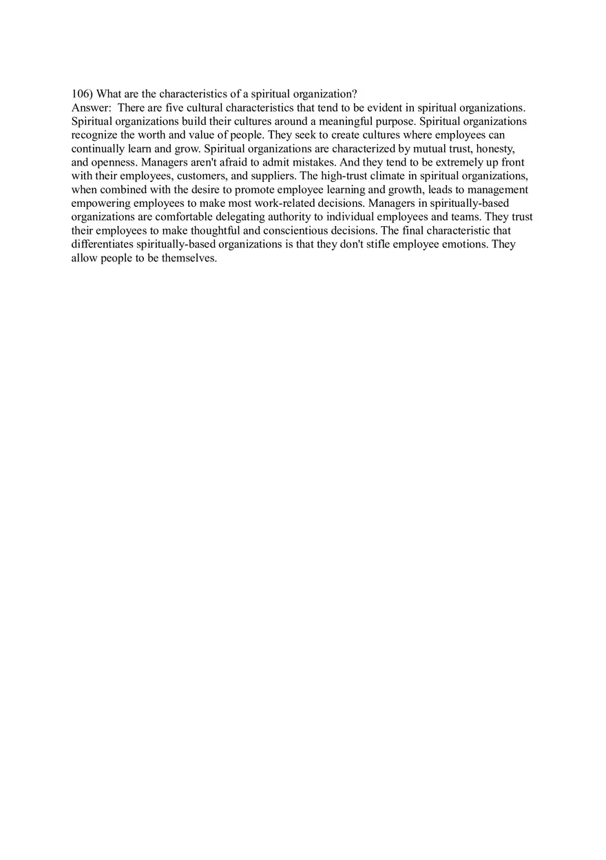 Organizational Behavior (Organizational Culture) Answer Key Part 6 - Page 4