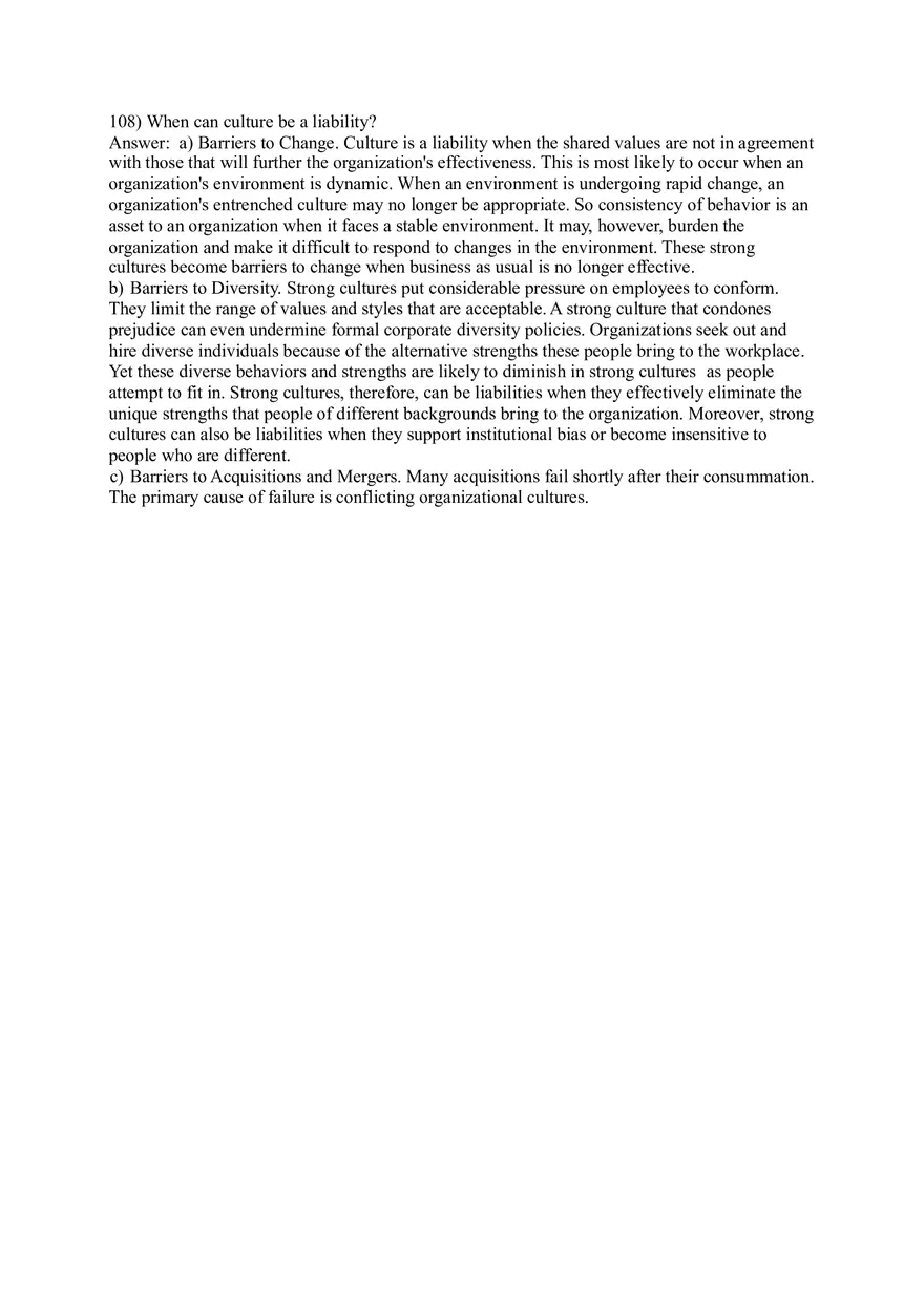 Organizational Behavior (Organizational Culture) Answer Key Part 6 - Page 6