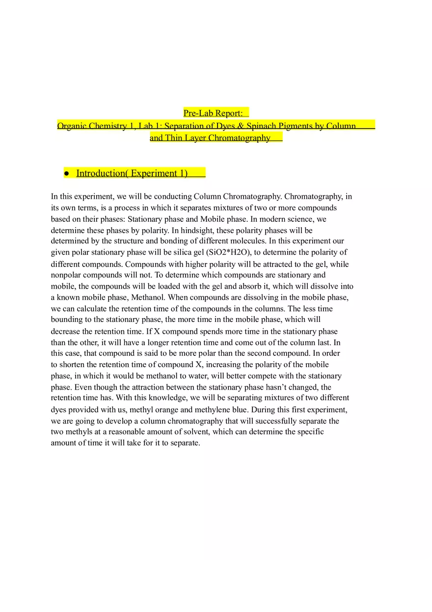 Thin Layer Chromatography - Page 1