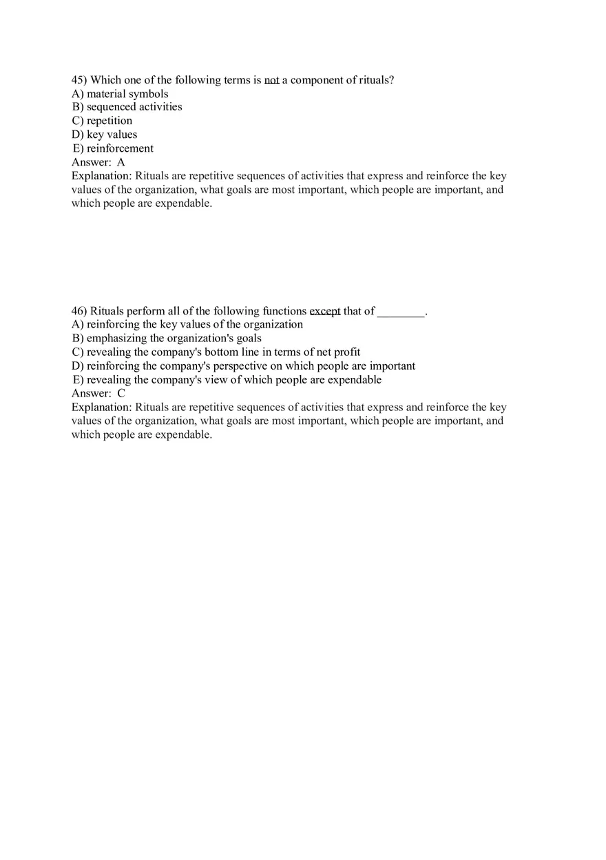 Organizational Behavior (Organizational Culture) Answer Key Part 3 - Page 3