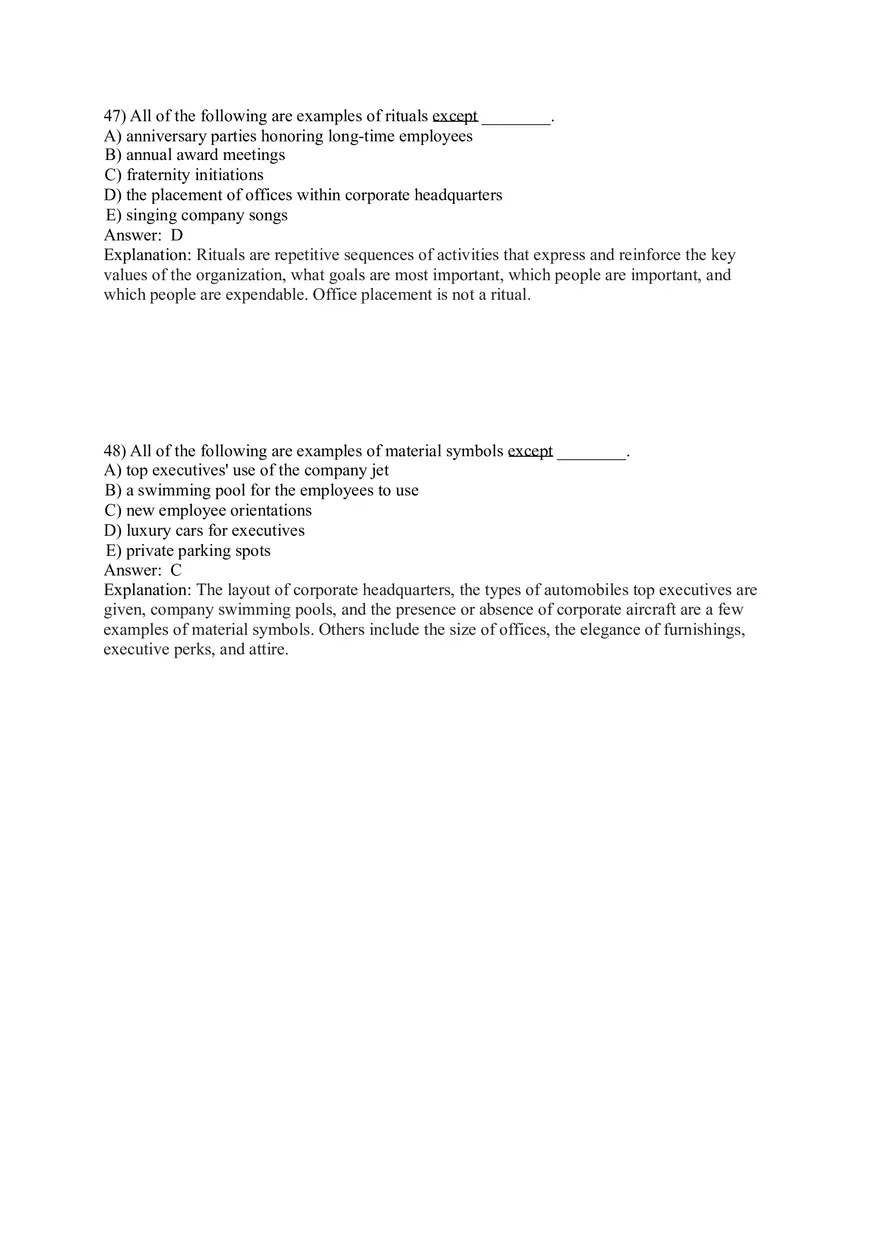 Organizational Behavior (Organizational Culture) Answer Key Part 3 - Page 4