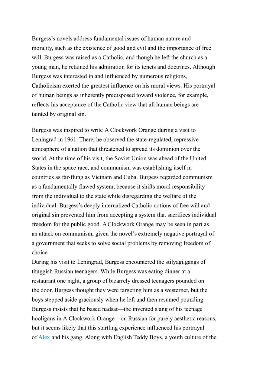 A Clockwork Orange - Book Summary - Page 11