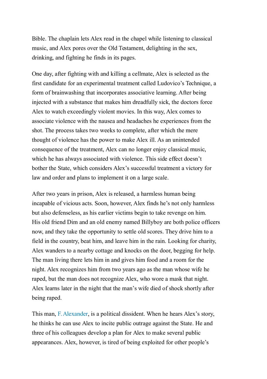 A Clockwork Orange - Book Summary - Page 2