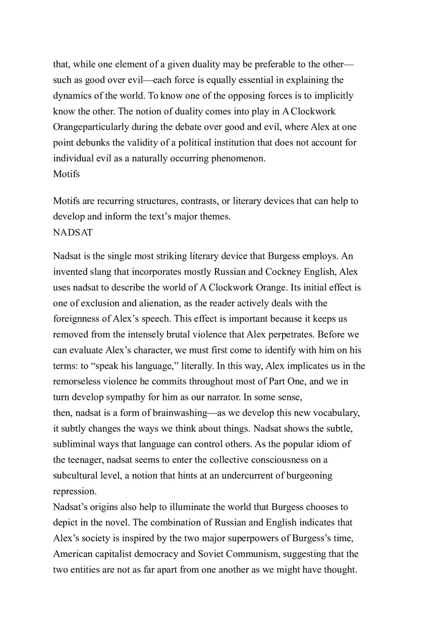 A Clockwork Orange - Book Summary - Page 6