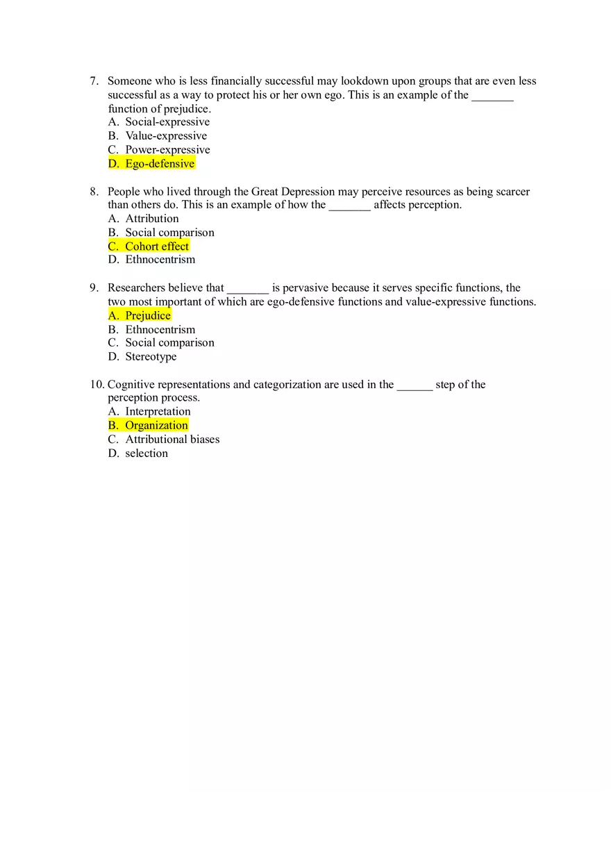 Cognitive Representations and Interpersonal Scripts Questions And Answers - Page 2