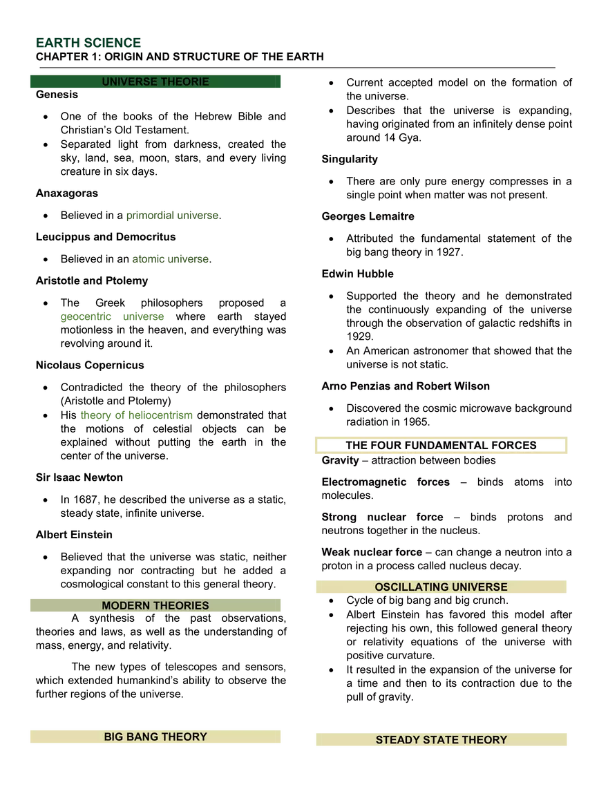 Origin & Structure of the Earth - Page 1