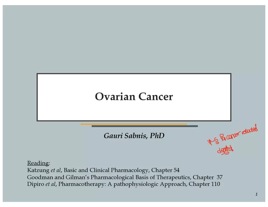 Ovarian Cancer Presentation - Page 1