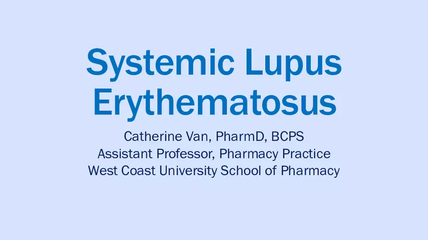 Systemic Lupus Erythematosus - Page 1
