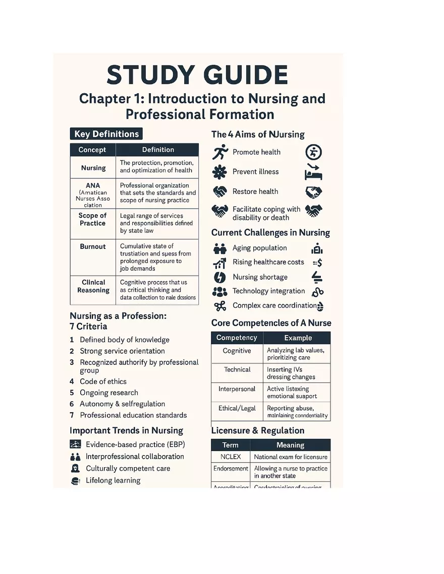 Introduction to Nursing and Professional Formation - Page 1