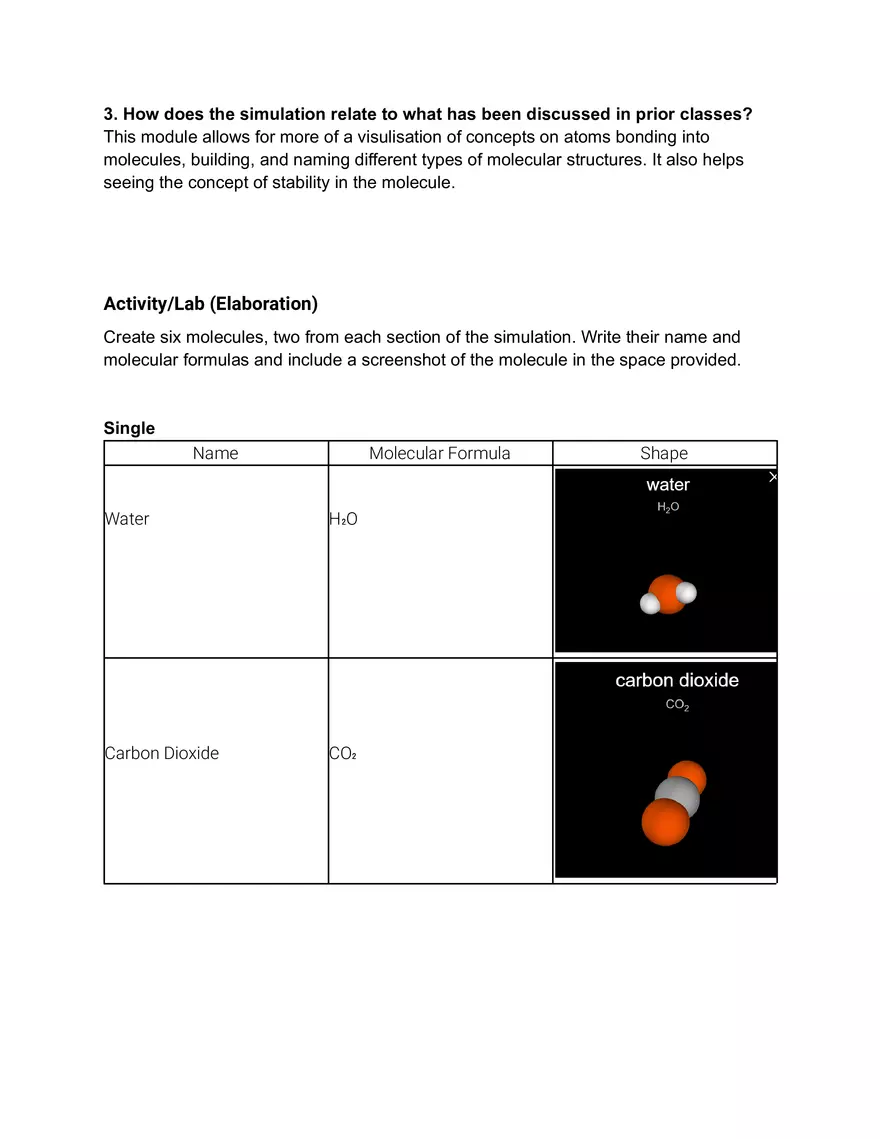 Student Activity - Sheet-Build a Molecule - Page 3