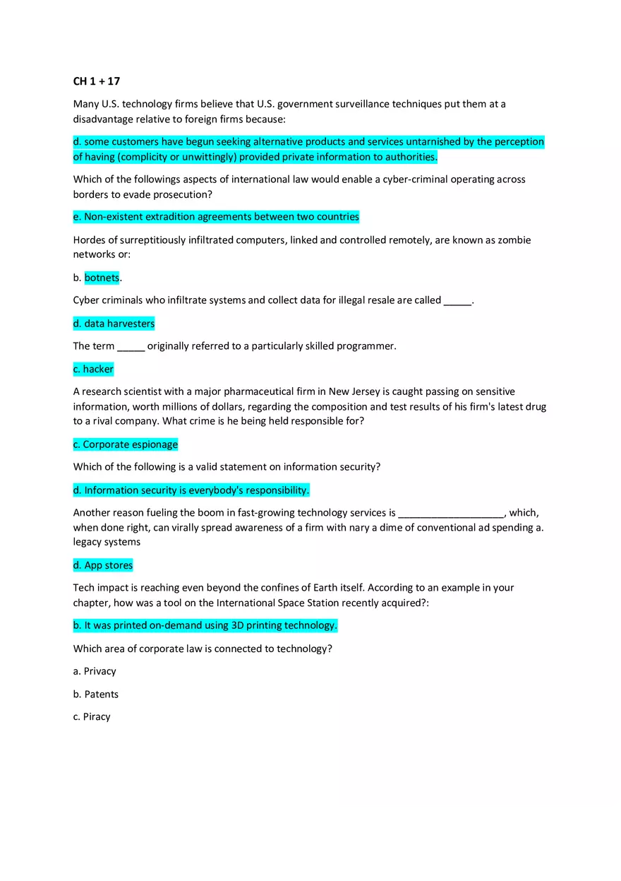 Exam MIS Ch.1 + 17 - Page 1
