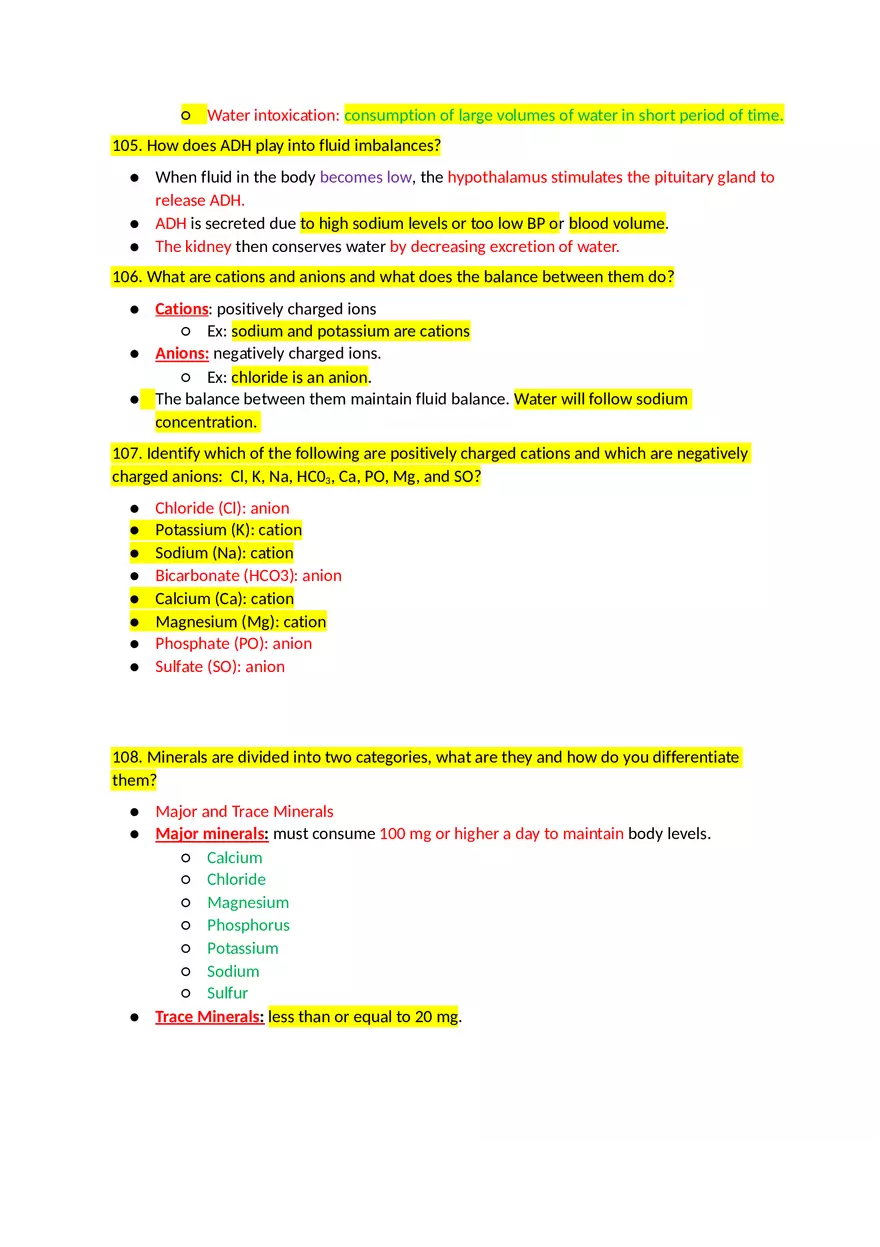Key Concepts Chapter 8 Water and Minerals - Page 3