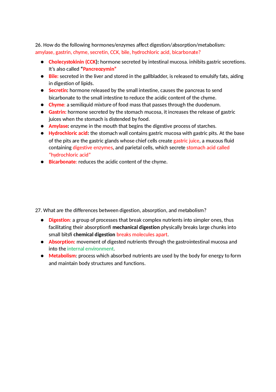 Key Concepts Chapter 3 Digestive Tract - Page 4