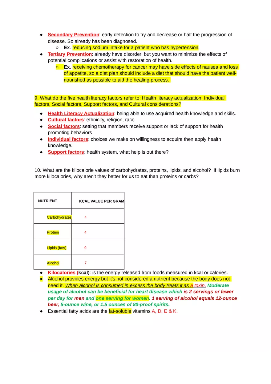 Key Concepts Chapter 1 Living a Healthy Lifestyle - Page 4