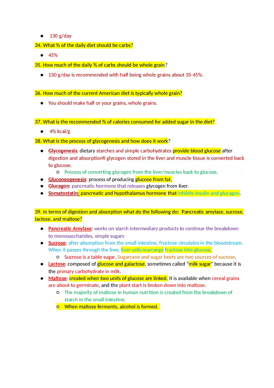 Key Concepts Chapter 4 Carbohydrates - Page 2