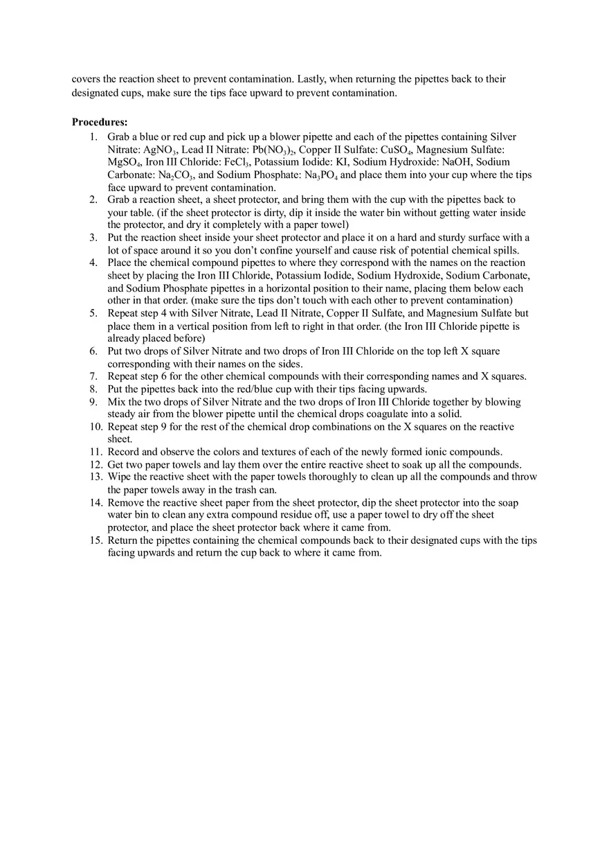 Chemical Names and Formulas Lab Report - Page 2