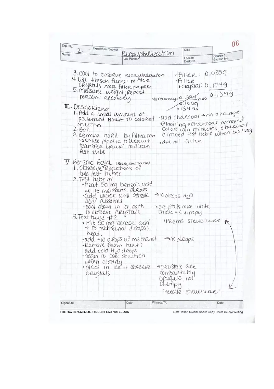 Experiment 2 Solubility and Recrystallization - Page 9