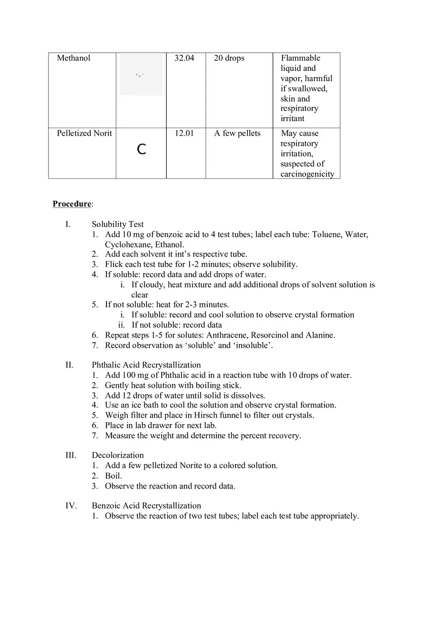 Experiment 2 Solubility and Recrystallization - Page 3