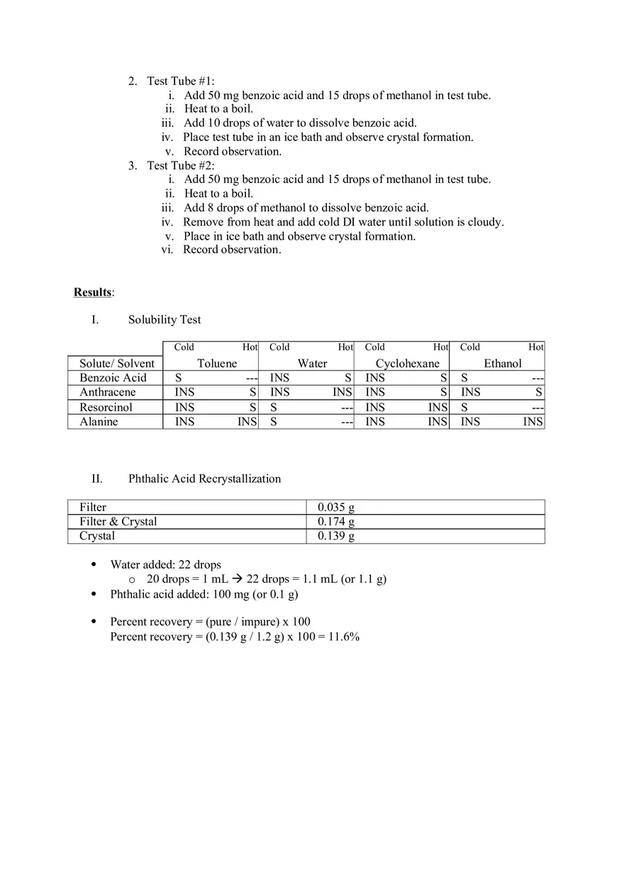 Experiment 2 Solubility and Recrystallization - Page 4