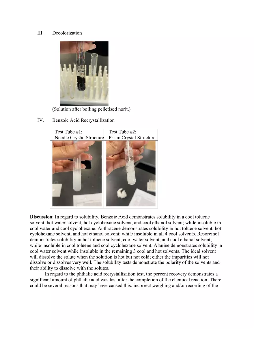 Experiment 2 Solubility and Recrystallization - Page 5